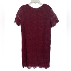 NWT Lulus  Take Me To Brunch Elegant Lace Dress in Burgundy Size Medium